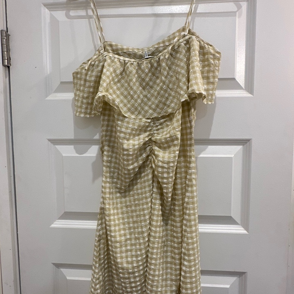 NWOT Ganni gingham seersucker mini dress - Picture 7 of 9